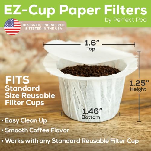 Reusable Coffee Filter with Lid for EZ-Cup - 300 Count (6 Packs of 50)