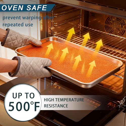 6 Pack Half Size Baking Sheet Pan Set, Aluminum Commercial Quality