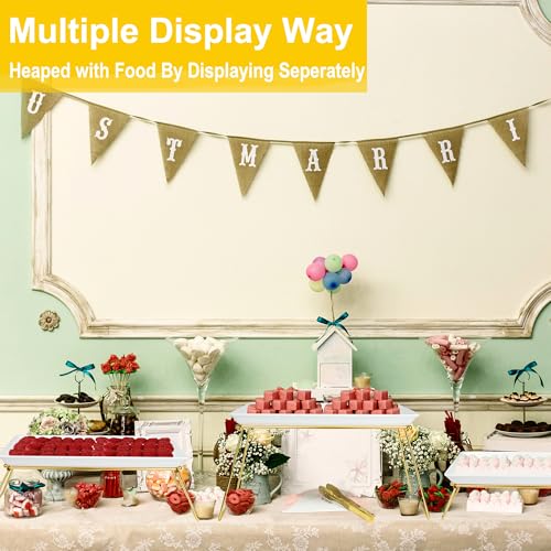 White 3-Tier Serving Tray Stand - Extra Large Buffet Platters for Parties