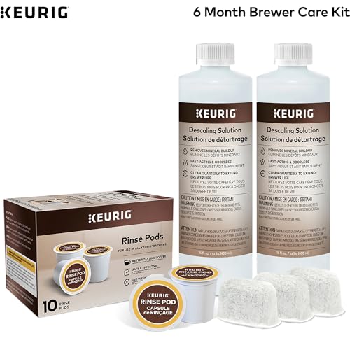 Keurig 6-Month Brewer Maintenance Care Kit - Descaling, Rinse Pods & Water Filters