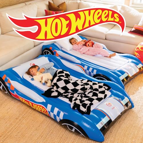 Kids Twin Inflatable Air Mattress with Hot Wheels Convertible Design - Fun & Portable