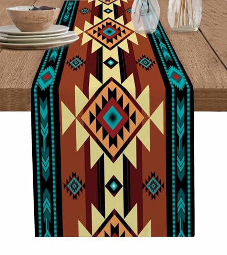 Southwestern Table Runner 60 Inches Long for Dining Table, Cotton
