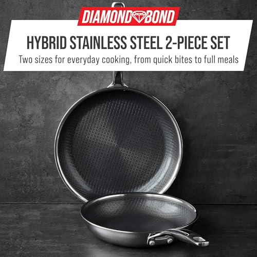 Blue Diamond Hybrid 2 Piece (8"&10") Stainless Steel Nonstick Fry Pan