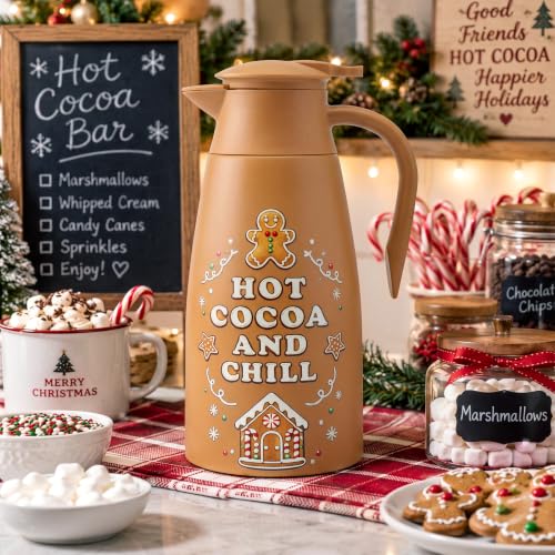 Vintage Christmas Gingerbread Hot Chocolate Dispenser 68 oz - Holiday Beverage Warmer