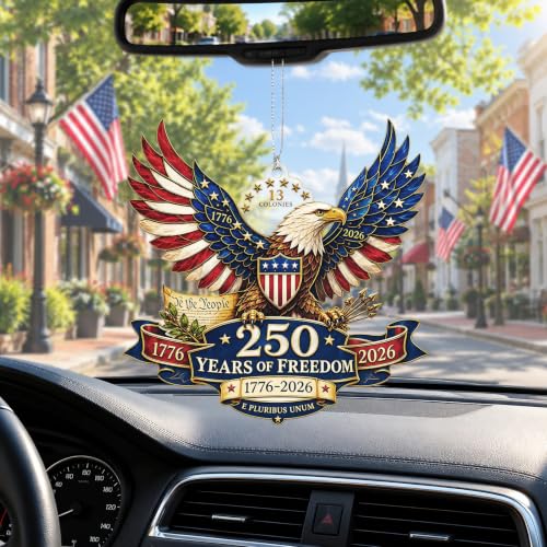 250th Anniversary USA Ornament - Patriotic Bald Eagle Acrylic Christmas Keepsake