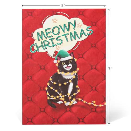 Christmas Sofa Cats Pop Up Card, Meowy Christmas, Xmas Tree, 3D