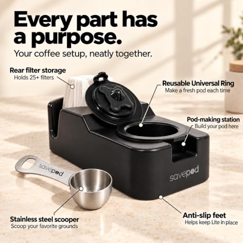 Reusable Coffee Pod Kit for Keurig - Compact Single-Serve Maker & Filters
