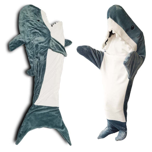 SunBritly Shark Blanket Shark Sleeping Bag Shark Onesie Cosplay Shark Costume Shark Gifts(S for 41-51 Inch Height)