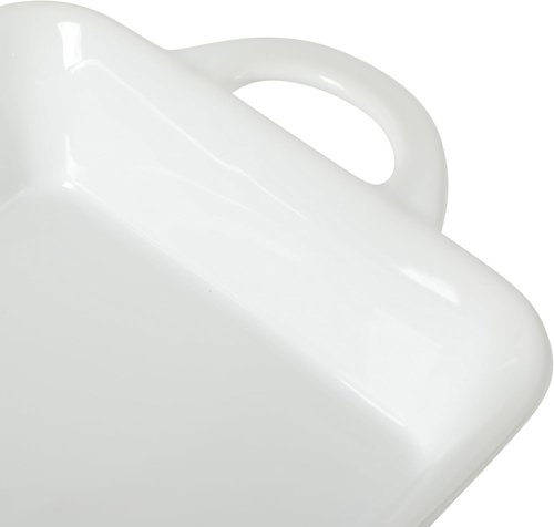 Gibson Home Gracious Dining Baking Dish - 2.5-Quart White Stoneware Casserole with Handles | 14.6 x 8.5-Inch Oven Safe