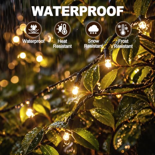 Soomit 2 Pack Outdoor Solar String Lights 66FT Warm White 8 Modes Waterproof