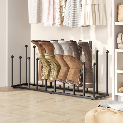 Pickpiff Extra Large Freestanding Boot Rack for 10 Pairs - Black, Easy Assembly