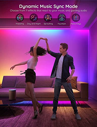 Govee 16.4ft RGBIC LED Strip Lights with Voice & App Control, Dynamic Colors