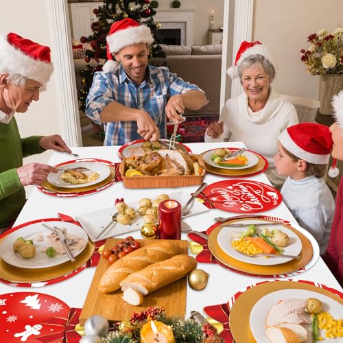 OBUSATT 100Pcs Disposable Christmas Ball Placemats - Holiday Table Decor