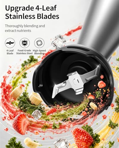 SHARDOR Immersion Blender Handheld, 1100W Hand with Variable Speed,