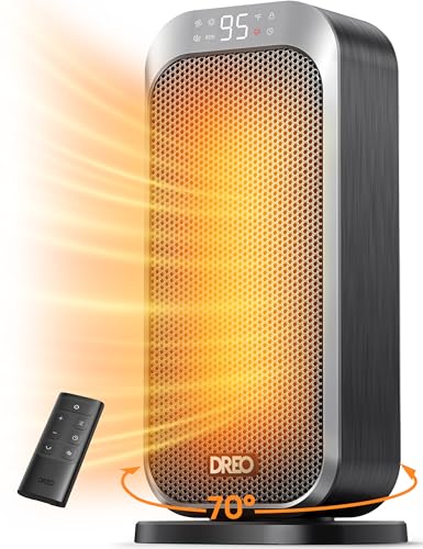 DREO Silver 1500W Portable Space Heater with Remote for Indoor Use