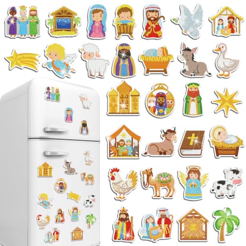 Copkim Christian Diamond Art Magnet Kit Jesus - 30 Refrigerator Magnets