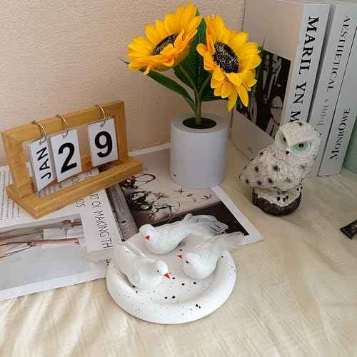 LWINGFLYER 3pcs Artificial White Doves Bird Ornaments Clip On Foam Feathered Birds for Christmas Decoration Weding Party Home Garden Decor (3, Clip)