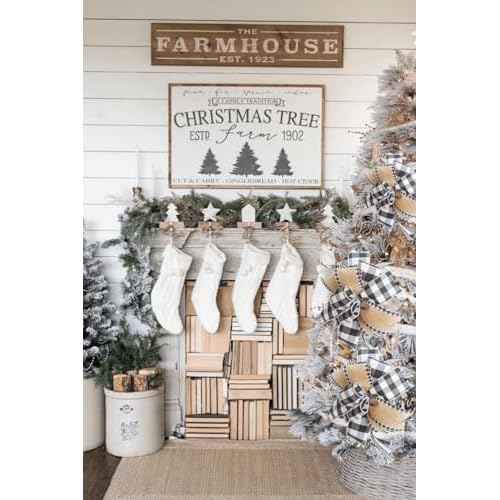 Buffalo Plaid Christmas Wreath Bow for Wreath Farmhouse Rustic Front Door Bow Wreath Decorations