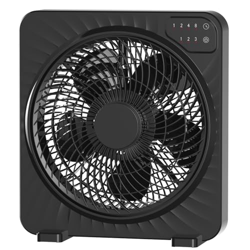 PNTCK 13-Inch Matte Black Quiet Desk Fan with 3-Speed, 5 Blades, Timer & Touch Control