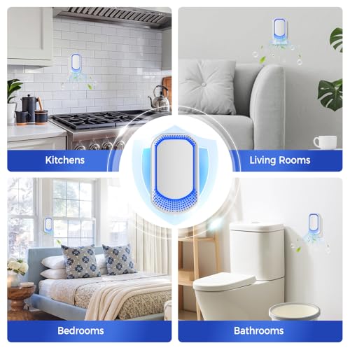White 4-Pack Plug-In Air Purifiers for Home & Bedroom, Pet Odor Remover