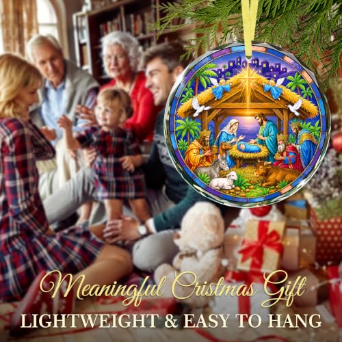 FaCraft 08- Nativity Scene Ornament Christmas Nativity Religious Ornament 3.15in