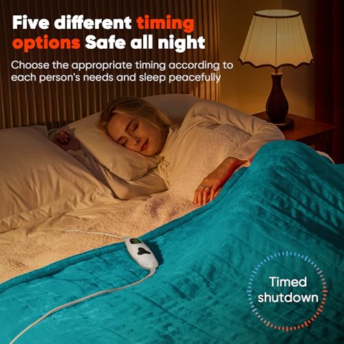 Heated Blanket Electric Full 72"X84", Heating with 10 Heat Levels