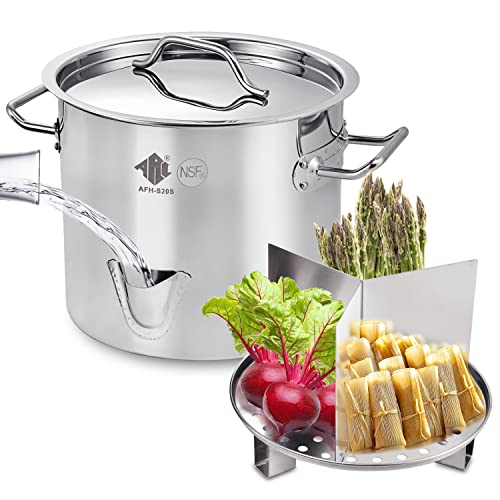 20QT Stainless Steel Tamale Steamer Pot with Easy-fill Water Spout - 5 Gallon
