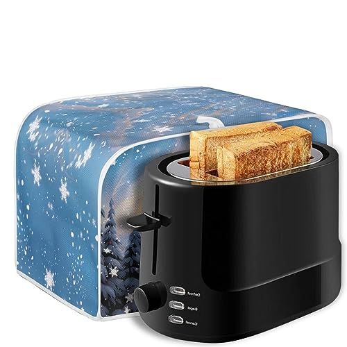 Psesaysky Santa Claus Deer Toaster Cover 4-Slice – Christmas Kitchen Dustproof Protector