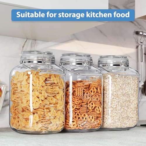 1.5 Gallon Glass Mason Jars with Airtight Lid - 2 Pack, Wide Mouth Food Storage