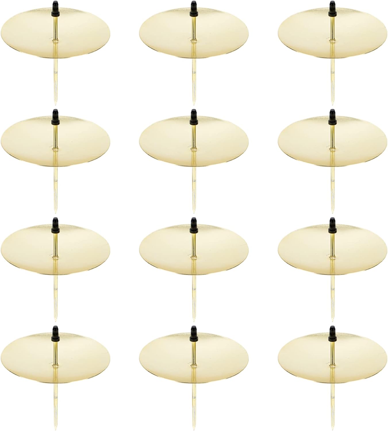 Yardwe Candle Fixators - 12-Pack Metal Candle Holders | 2.55 Inch for Home & Party Decor