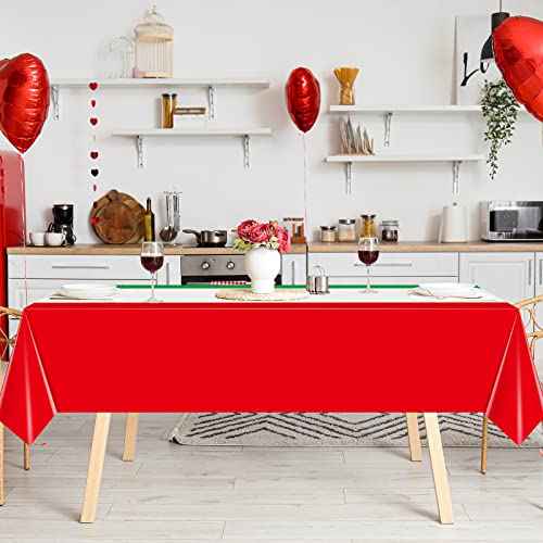3 Pack Italian Flag Tablecloth, Italian Themed Disposable Plastic Tablecloth, Rectangle Italian Table Cover for Italy Family Gathering Christmas Party Decorations and Party Supplies 54 x 108 Inch