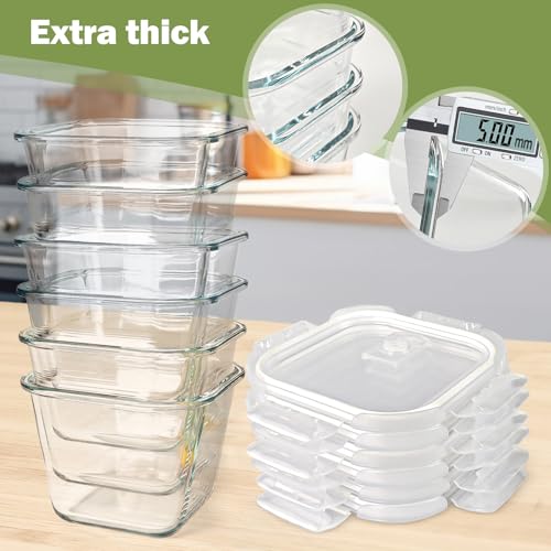 Susukkie Transparent 6-Pack Borosilicate Glass Soup Containers 32oz with Lids - Variation: THIS listing