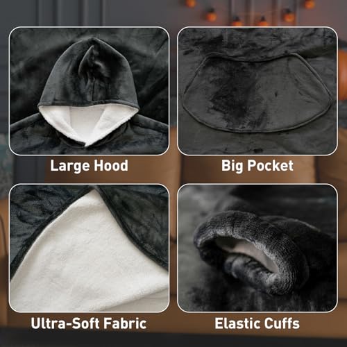 Moinlizy Blanket Hoodie for Kids Oversized Hooded