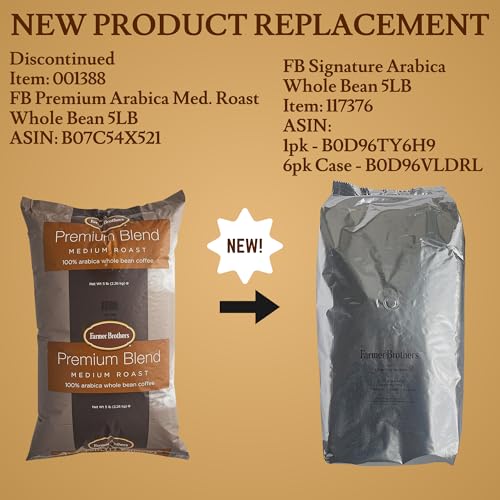 Farmer Brothers 100% Arabica Whole Bean Coffee - 5 lb Medium Roast for Coffee Shops