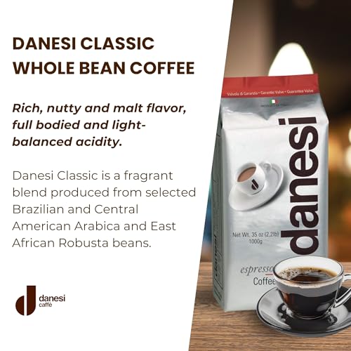 D DANESI CAFFÈ Whole Bean Coffee Classic Medium Roast 2-Pack (35.2 oz Each)