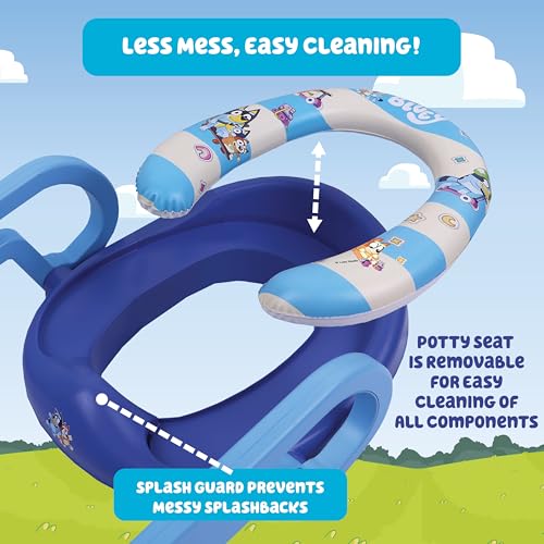 Bluey Potty Trainer with Step & Sit Ladder - Toddler Toilet Seat & Climbing Step Stool