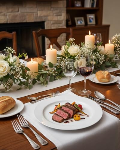 Disposable Dinner Plates - 10.25 Inch White Plastic Plates - Pack of 100 - Perfect for Parties & Weddings