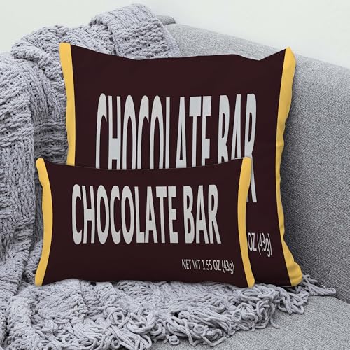 Chocolate Bar Lover 12x20 Inch Funny Throw Pillow Cover, Sweet Foodie Food Snack Fan Decorative Cushion Case,Home Nursery Room Decor Kid Boy Girl Novelty Soft Lumbar Pillowcase