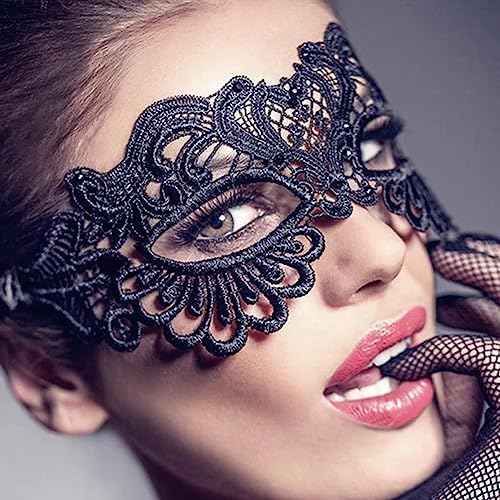6 Sets Black Lace Eye Mask Women Party Masquerade Halloween Christmas Valentine Thememed Party Cosplay Festivals Decoration Accessories