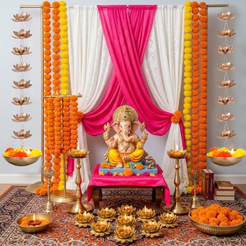 Classic Style Metal Hanging Urli Bowl Set for Diwali & Festive Decor