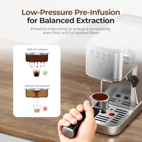 VIOMI T1A Espresso Machine with Milk Frother Button - Cold Brew & Hot Coffee