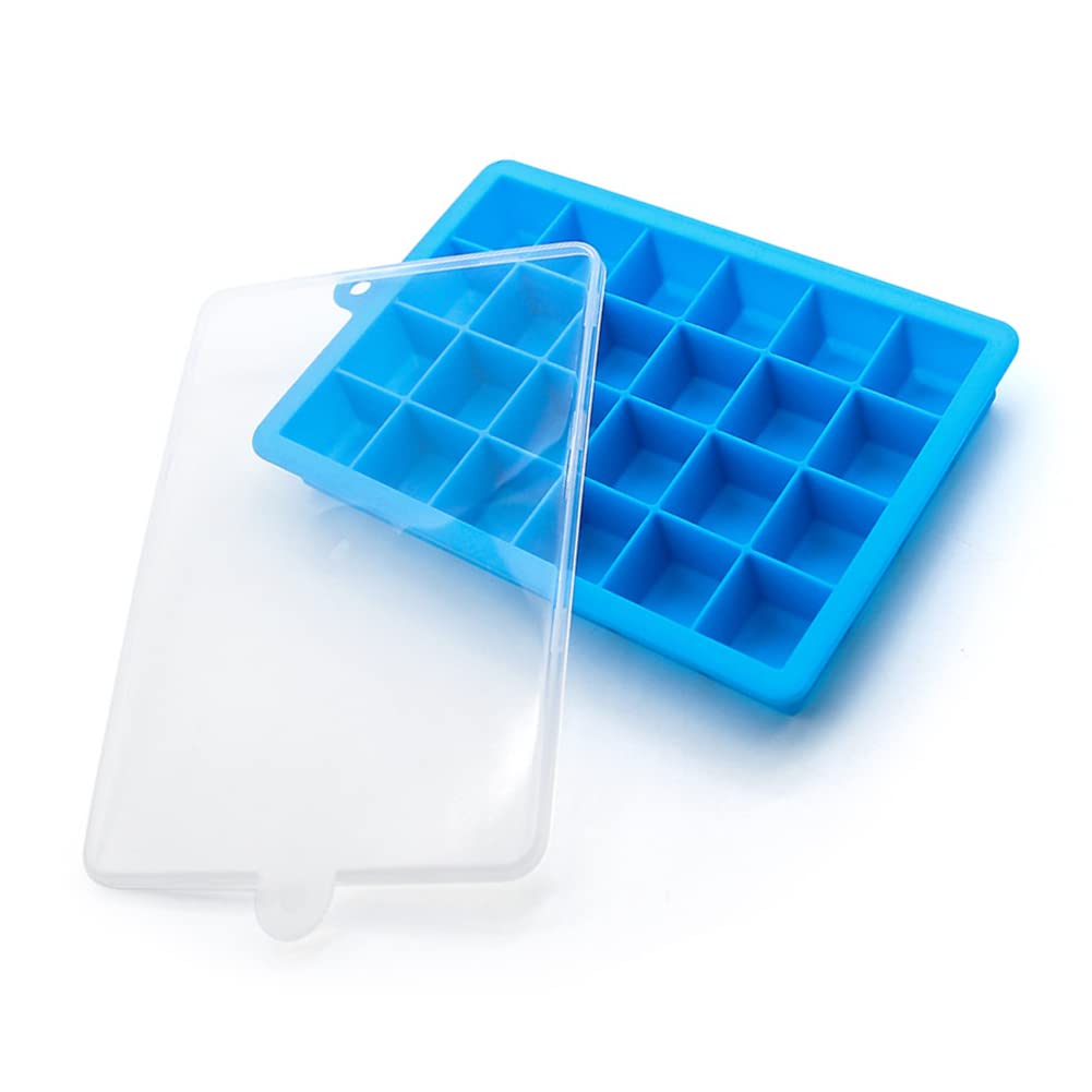 TAO CICADA Ice Cube Tray, 3 Pack Silicone Ice Cube Molds, Ice Cube Trays, Silicone Ice Trays, Easier to Release, BPA Free for Alcohol/Coffee/Beverages (Blue, Green, Rose red)