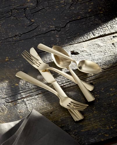 Oneida Aptitude 20-Piece Champagne Satin Flatware Set for 4 - Modern Silverware