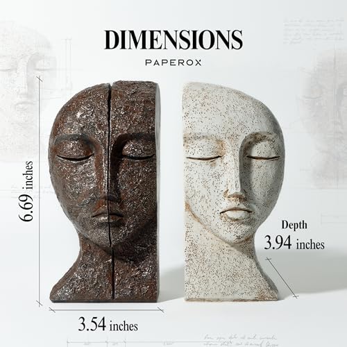 Heavy Duty Decorative Bookends for Heavy Books - Modern Sculptural Shelf Accessories