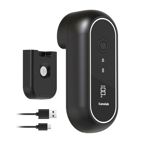 Canslab Turbo Rechargeable Can Opener - Professional Grade Blade, Auto-Stop, LED Battery Life Display, Wall-mountable, Side Cut Electric Can Opener for Smooth Edge, Hands-free Operation,USB-C Charging