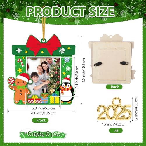 Thyle 6 Pcs Christmas Picture Ornaments Gift Box – 2025 Frame Set