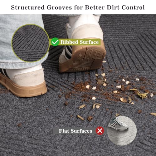 Charcoal Grey 3ft x 10ft Heavy Duty Non-Slip Front Door Mat Indoor Outdoor