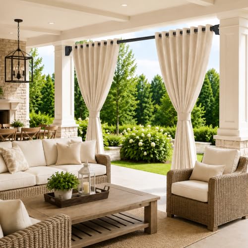 Black Tension Curtain Rod 2 Pack - 41-200 Inch Adjustable, Heavy Duty, Anti-Slip Pads