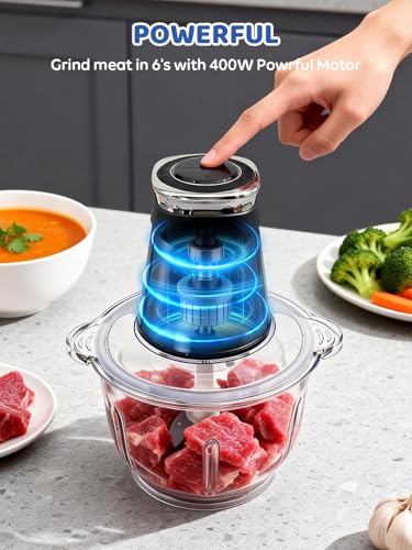 500W Electric Food Processor with Dual Bowls - Chopper & Grinder