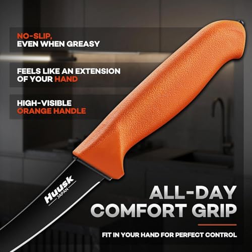 8.5-Inch Meat Processing Knife Set with Roll Bag - Butcher Kitchen Kit for Outdoor & Gift